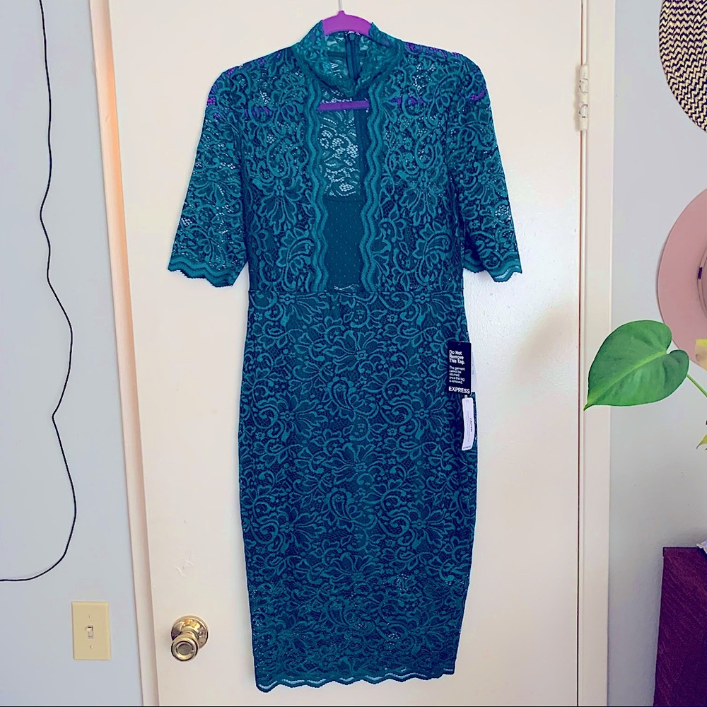 Lace Midi Party Cocktail Dress